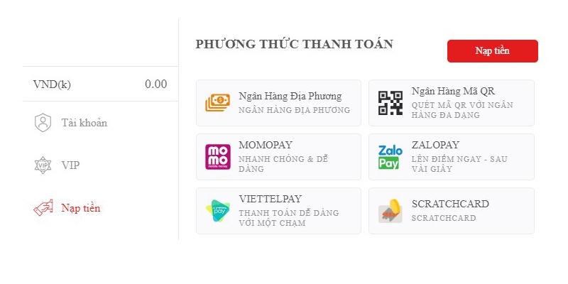 Trải nghiệm dịch vụ nạp rút & hỗ trợ 24/24